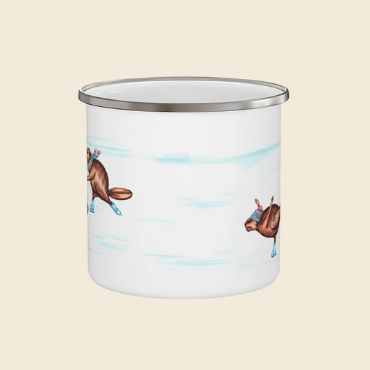 Beavers Skating enamel mug