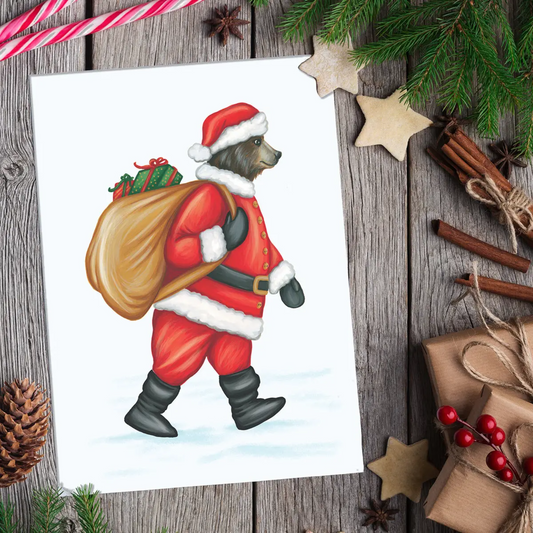 "Santa Bear" Greeting Card