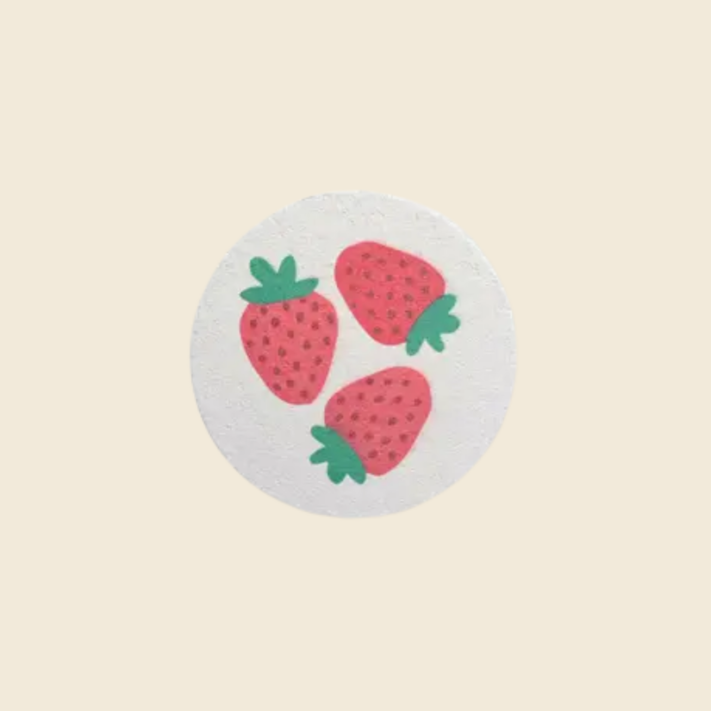 Compressed Cellulose Sponge - Strawberry Design