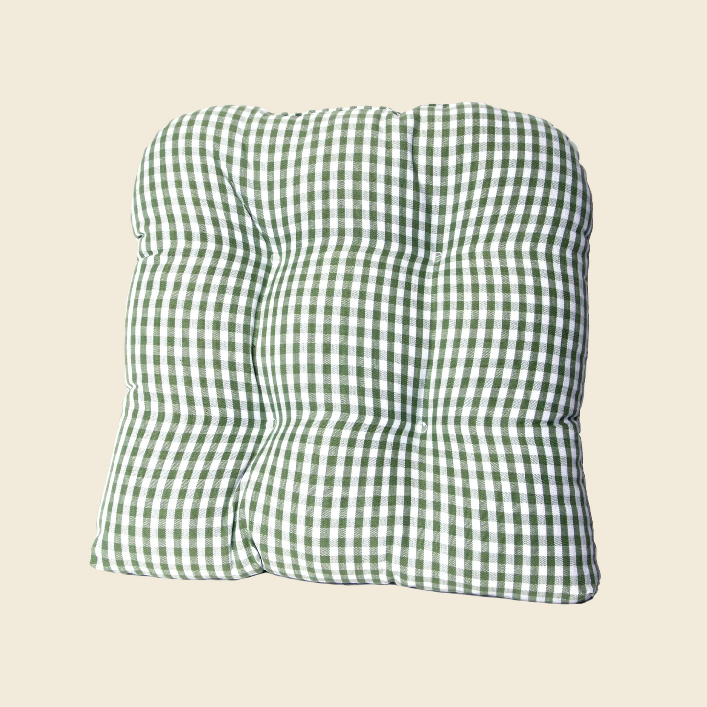 Tufted Chair Pad - Buffalo Green Check