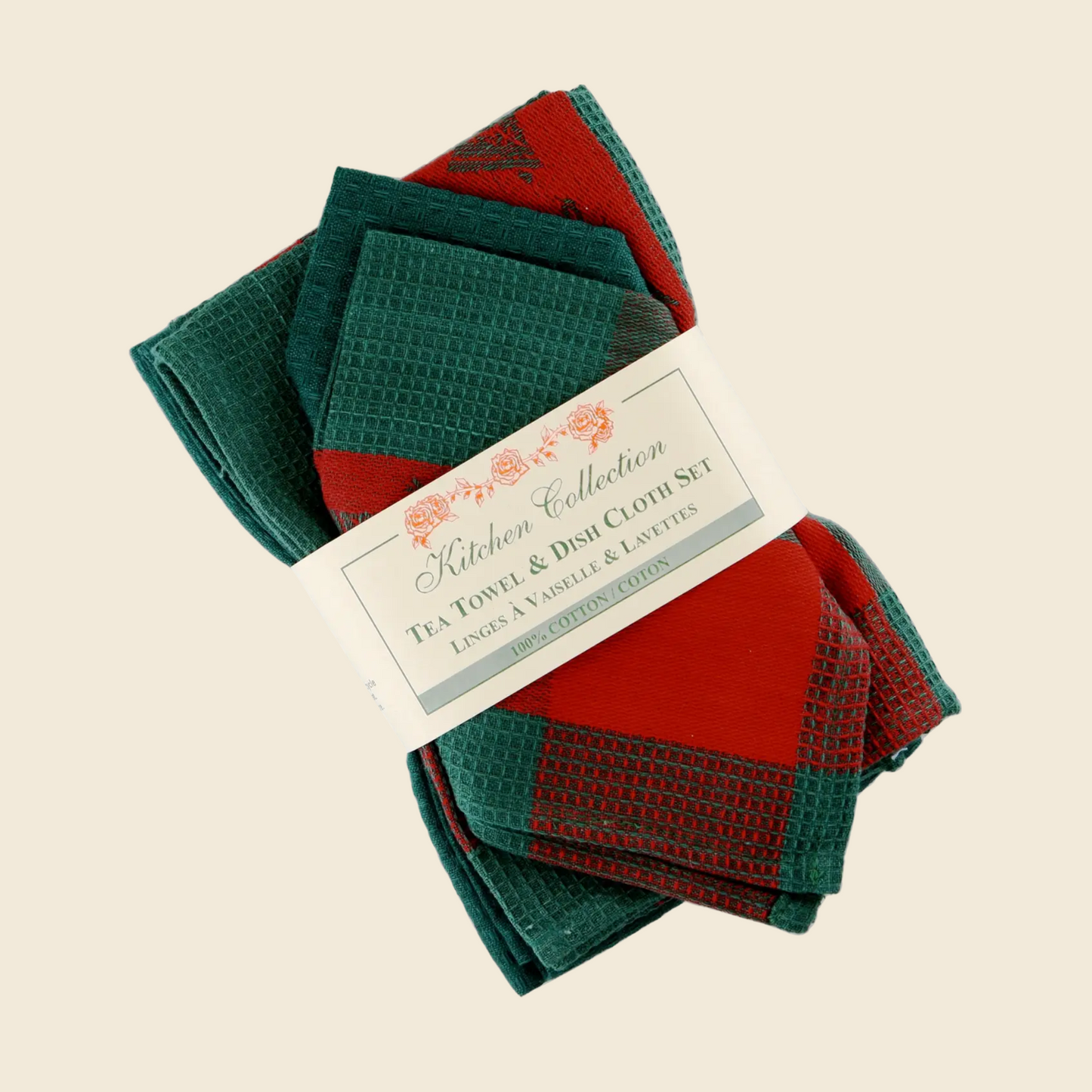 Christmas Set - 2 Tea Towels & 2 Dish Cloths