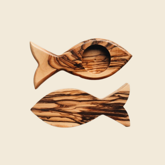 Olive Wood Candle Holders