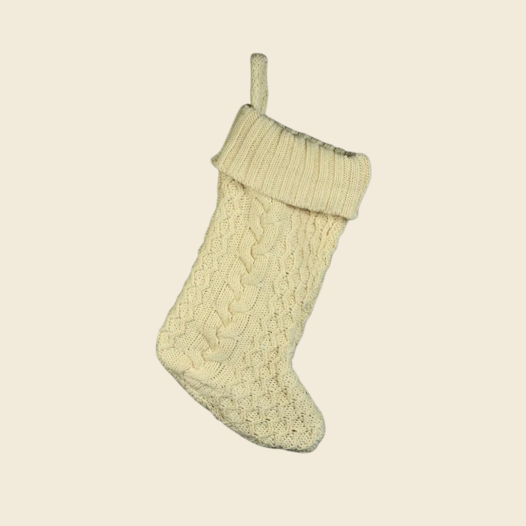 Cream Cable Knit Stocking