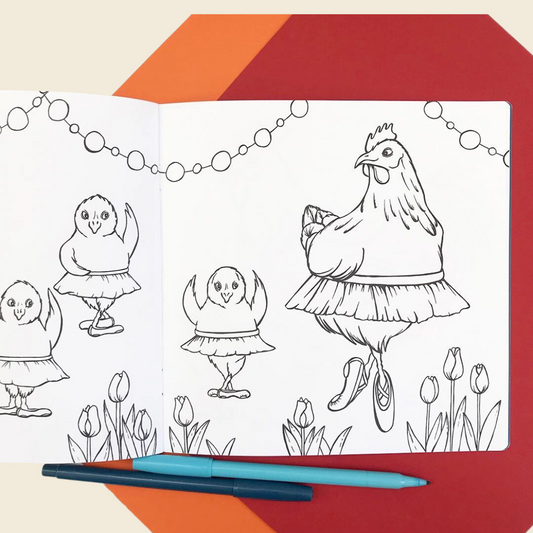 Fashionable Hens Colouring Book