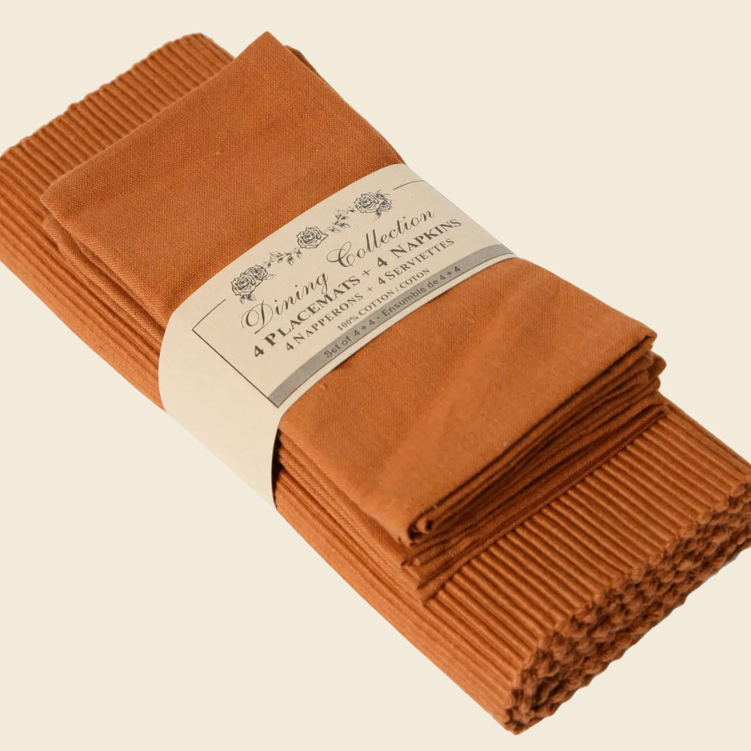 Rust Placemats & Napkins Set