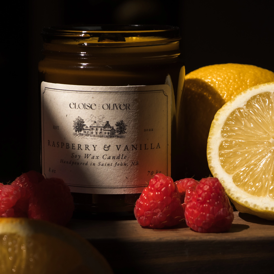 Raspberry and Vanilla Amber Jar Candle