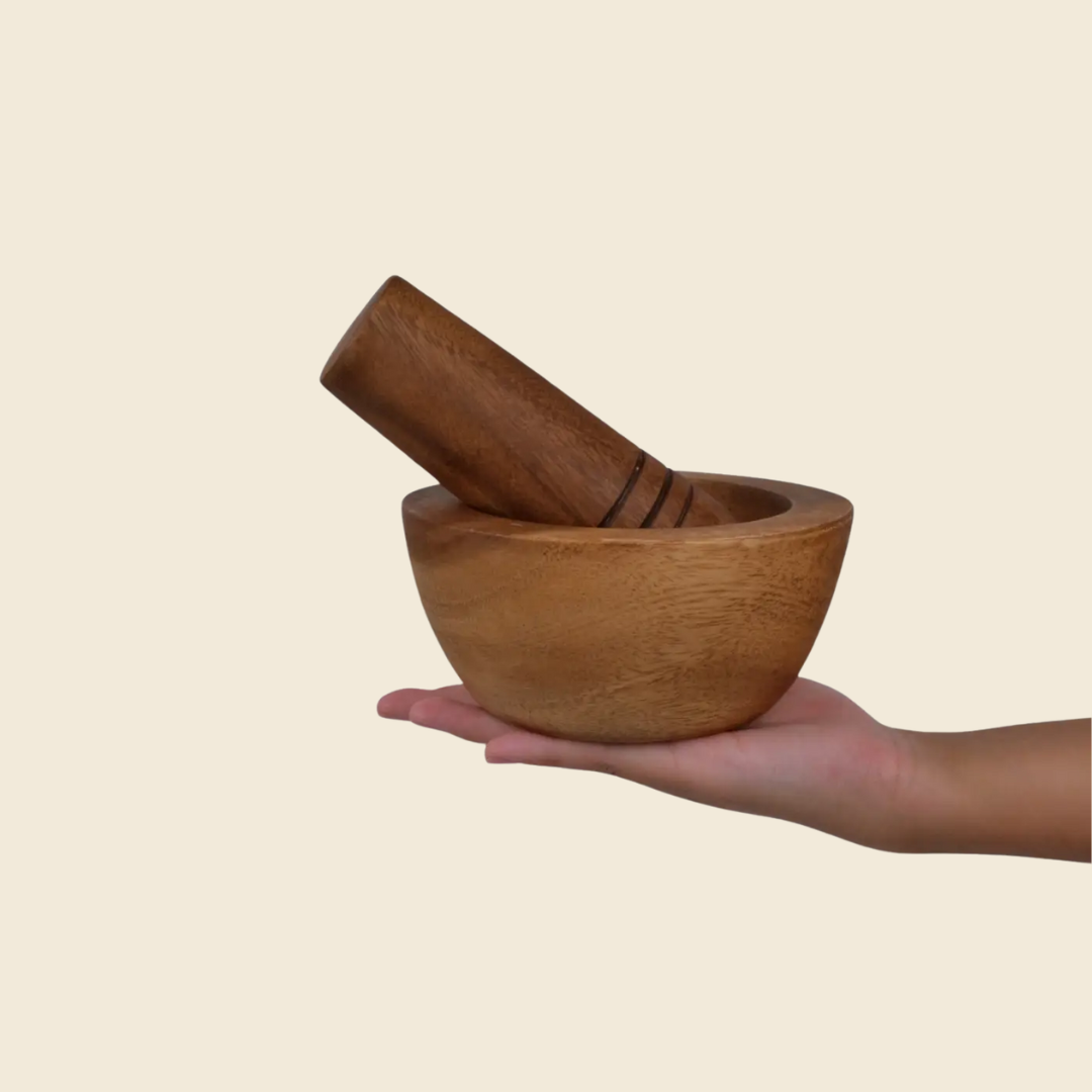 Wooden Mortar and Pestle