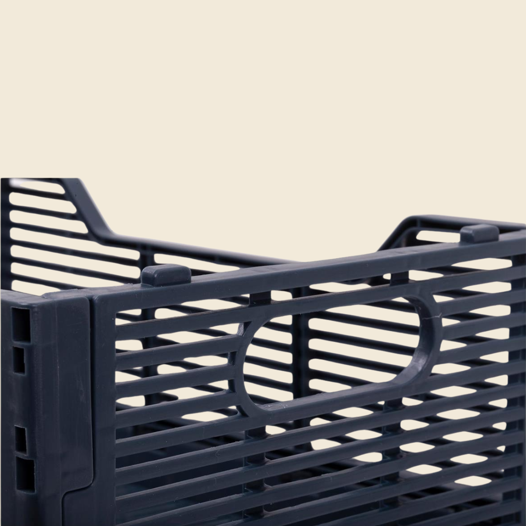 Navy Folding Storage Crate