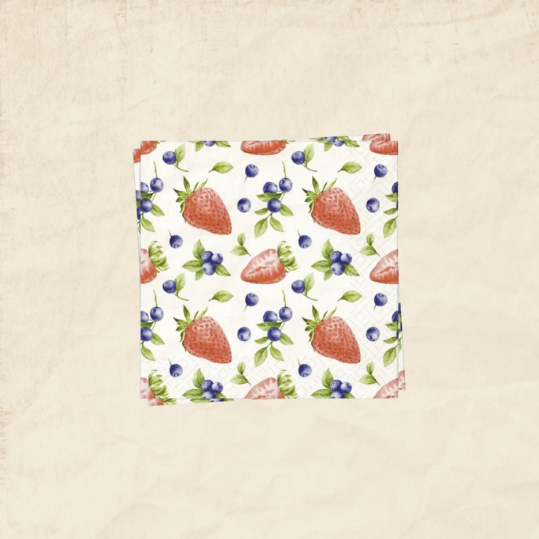 Strawberry Blueberry Luncheon Napkins