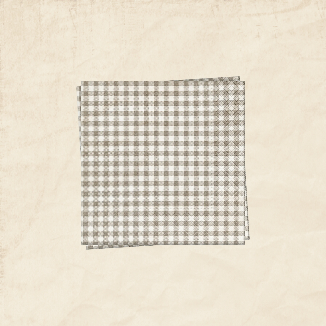 Taupe Gingham Napkins