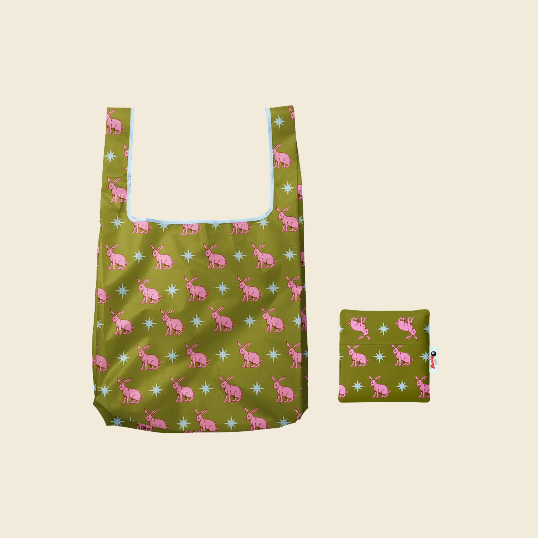 "Lucky Rabbit" Pattern Foldable Nylon Tote