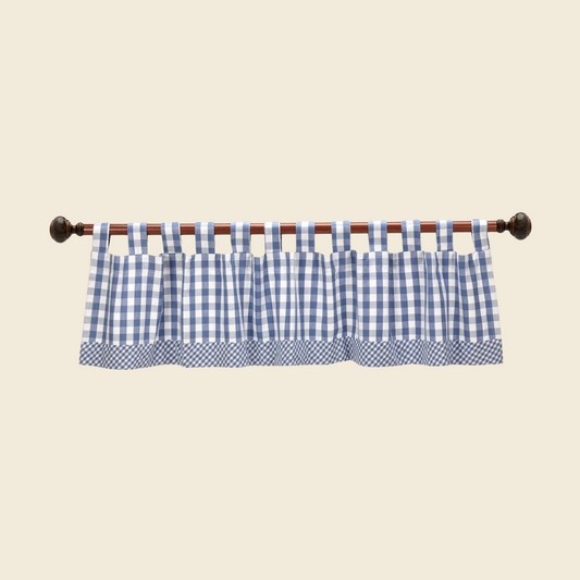 Window Topper Curtain - Buffalo Blue Check