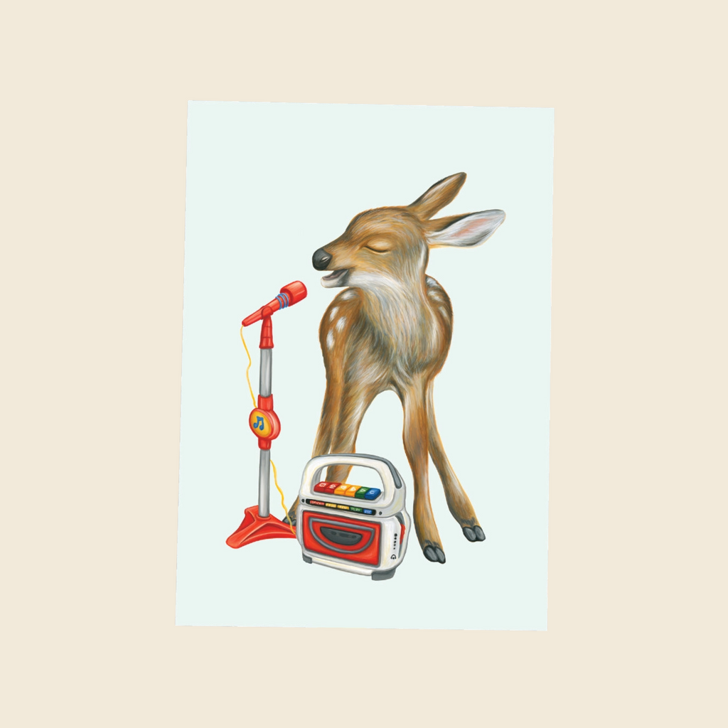 Baby Deer Serenade Card