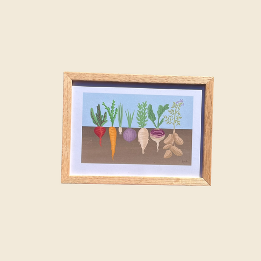 Retro Vintage Root Vegetable Garden Print