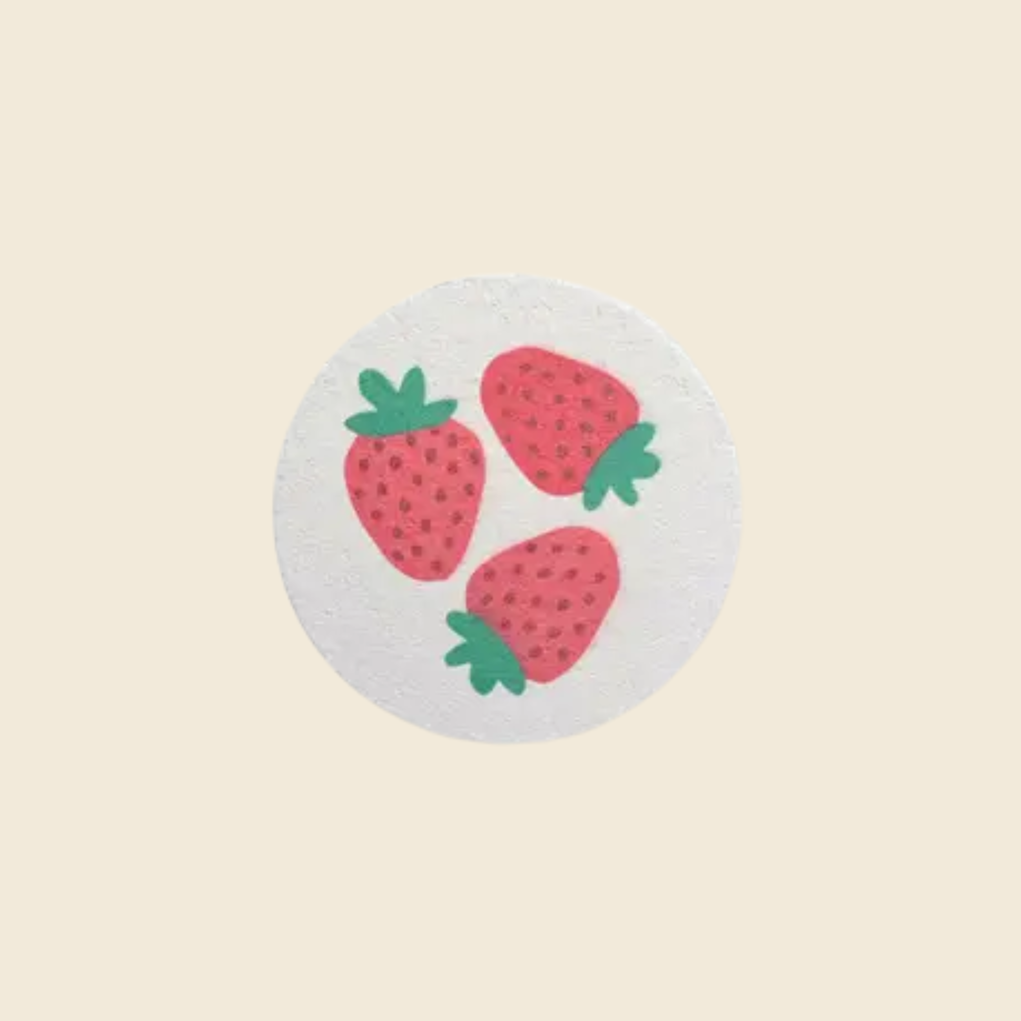 Compressed Cellulose Sponge - Strawberry Design