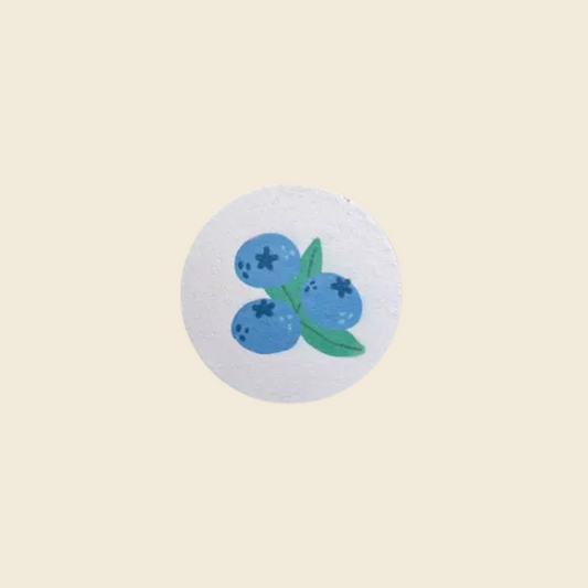 Compressed Cellulose Sponge - Blueberry Design