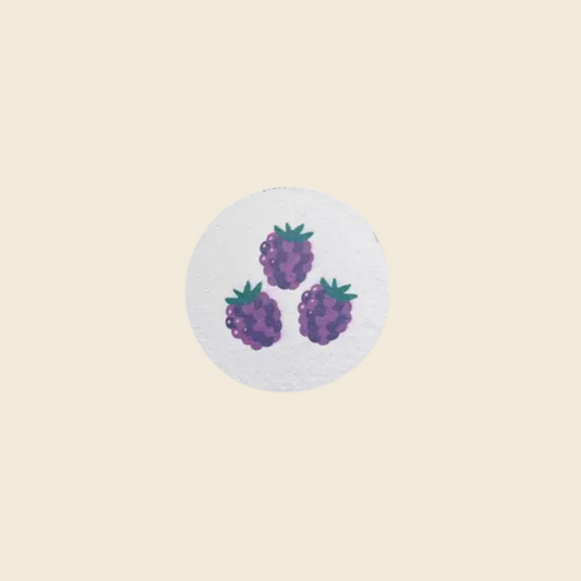 Compressed Cellulose Sponge - Blackberry Print