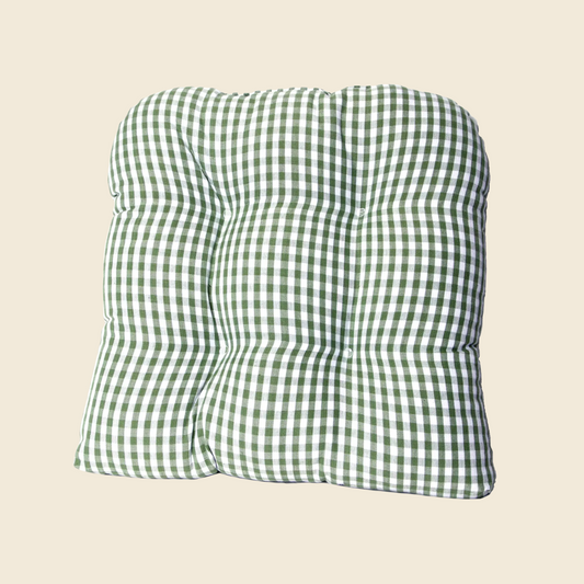 Tufted Chair Pad - Buffalo Green Check