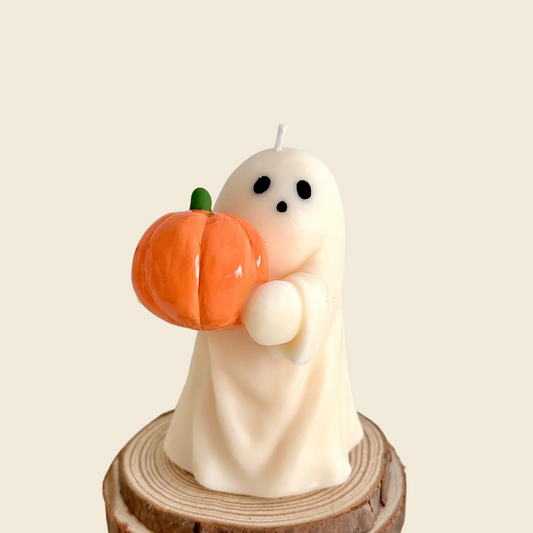 Halloween Pumpkin Ghost Candle