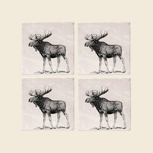 Vintage Moose Coasters (Set of 4)