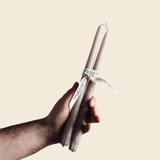 Sand Taper Candle - Set of Two