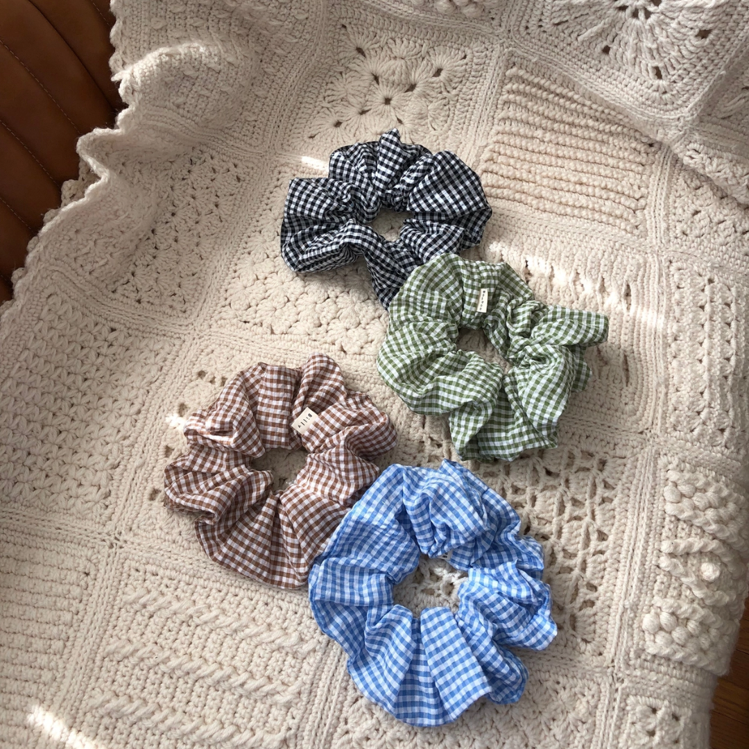 Gingham Oversized Scrunchie