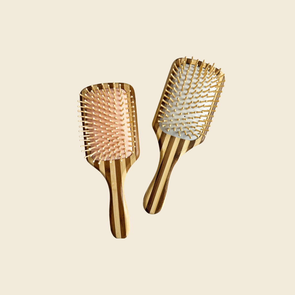 Bamboo Striped Paddle Hair Brush