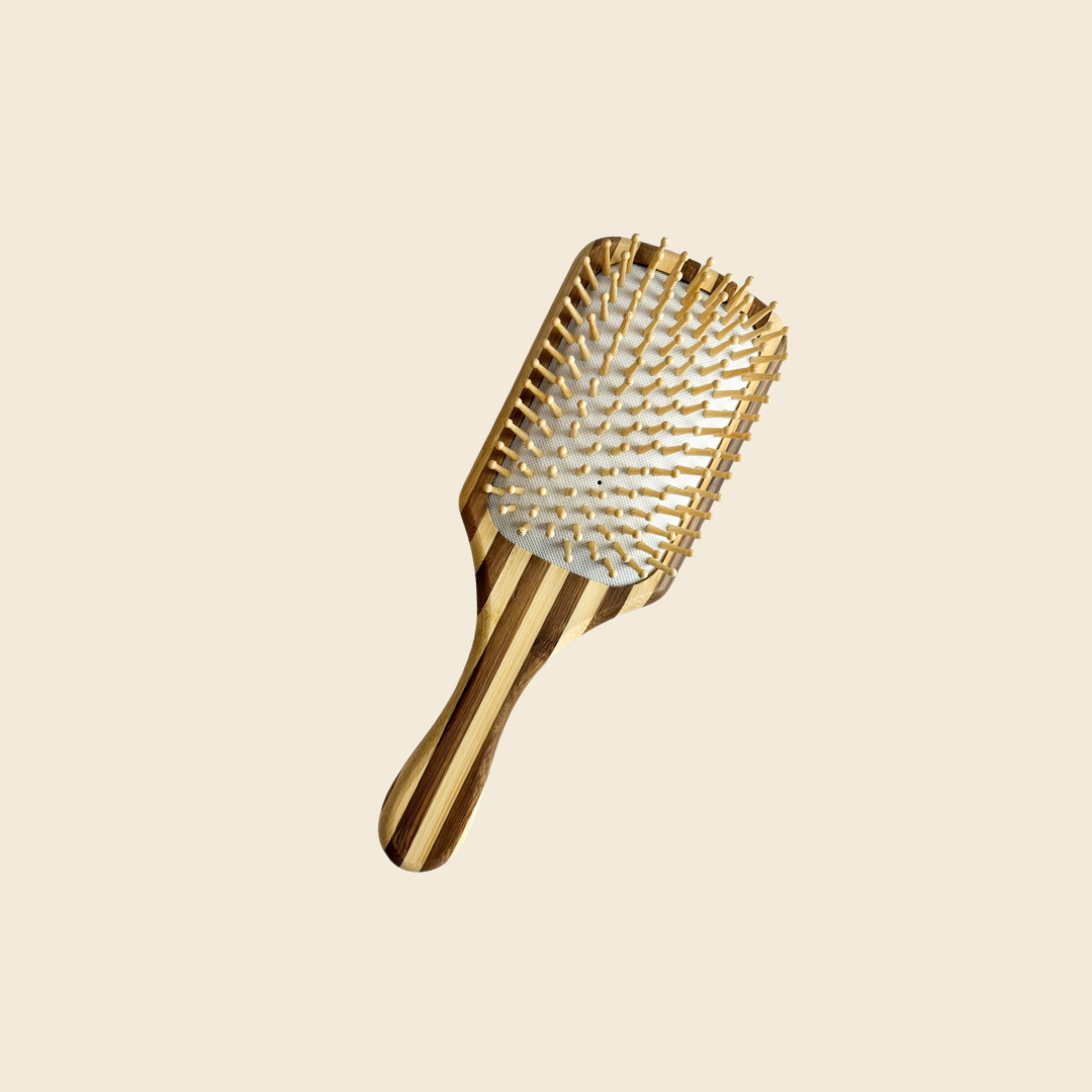 Bamboo Striped Paddle Hair Brush