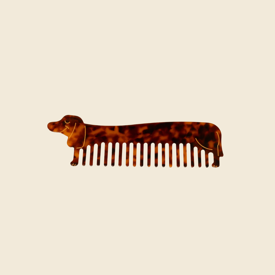 Tortoise Dachshund Hair Comb