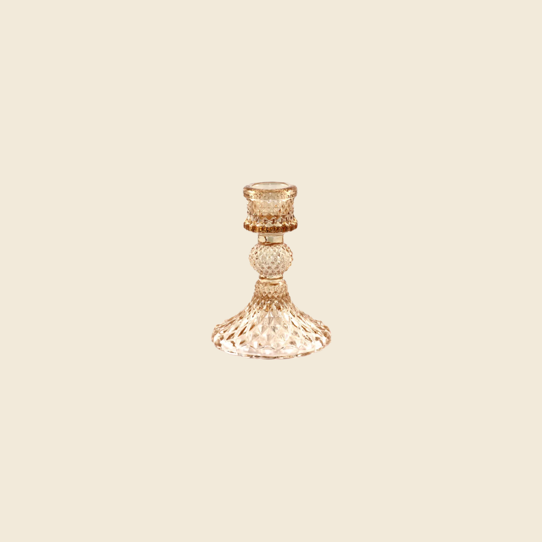 Bronze Glass Candle Holder