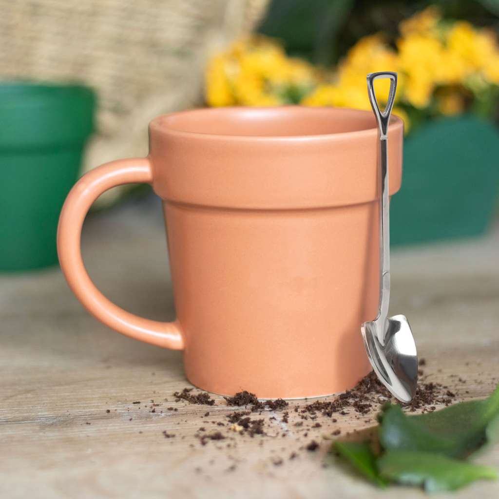 Ceramic Pot Mug and Shovel Spoon