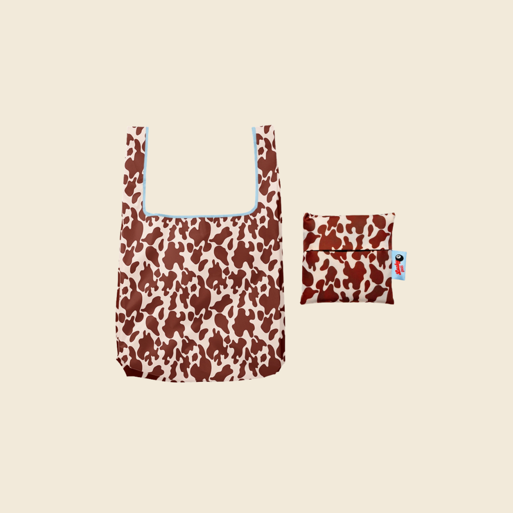 Cow Print Foldable Nylon Tote