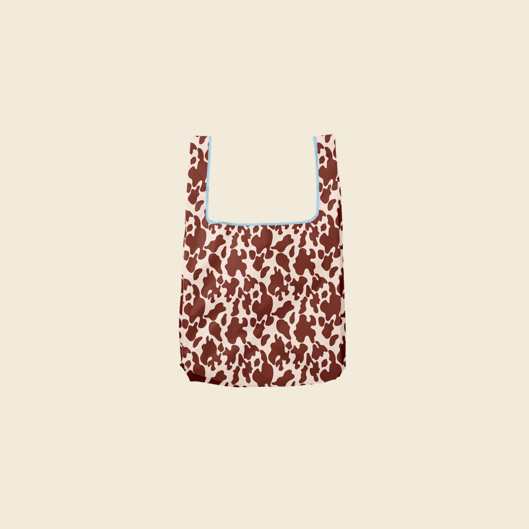 Cow Print Foldable Nylon Tote