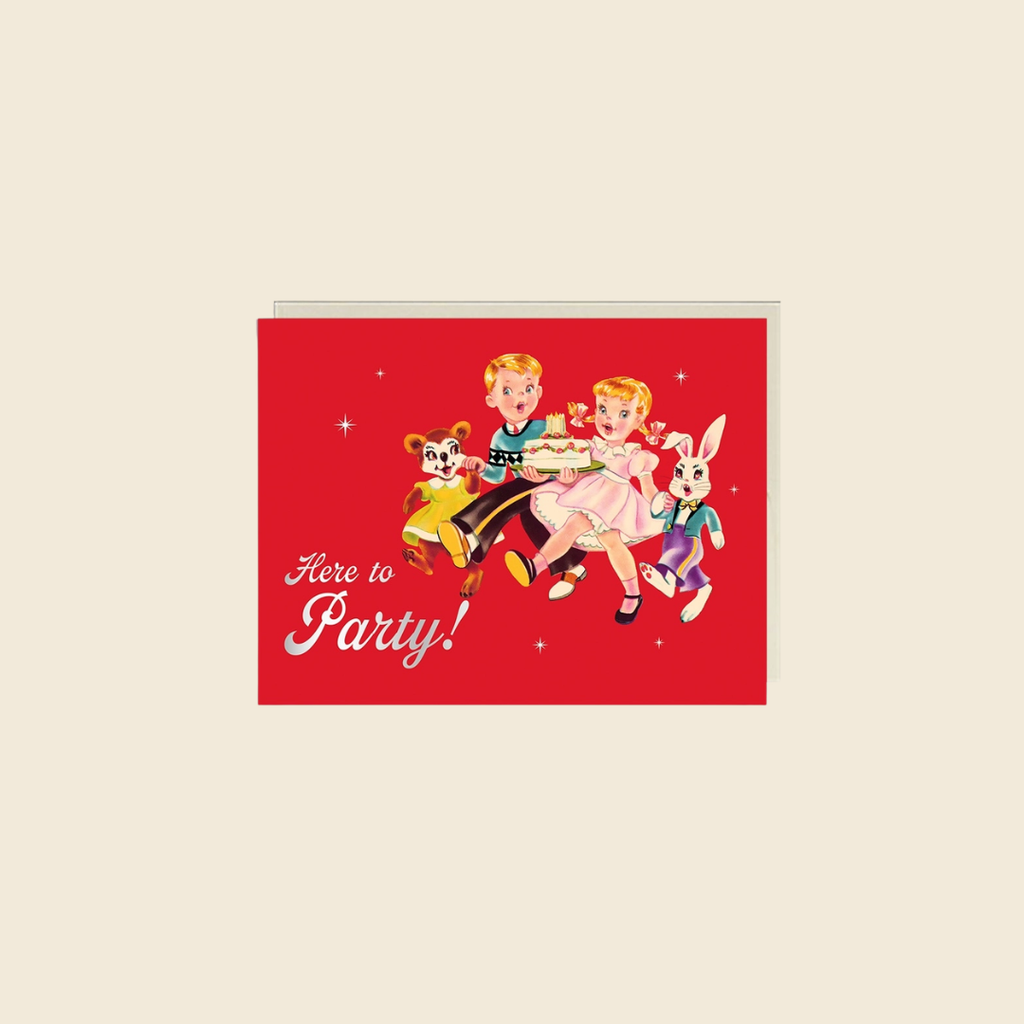 Here To Party! Foil Birthday Card