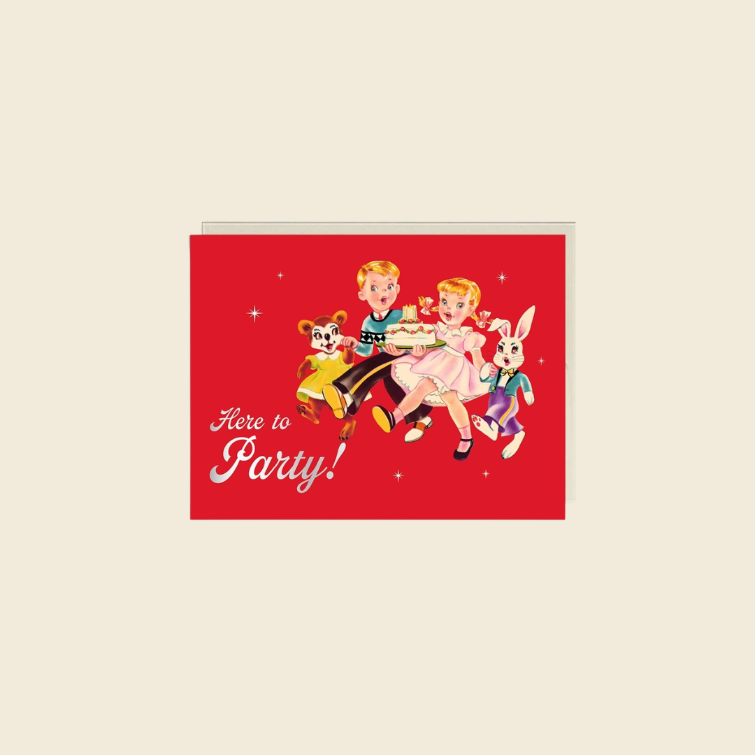 Here To Party! Foil Birthday Card