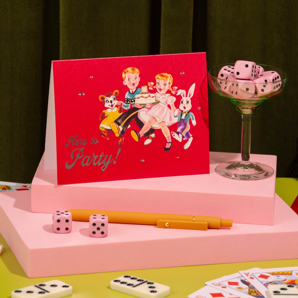 Here To Party! Foil Birthday Card