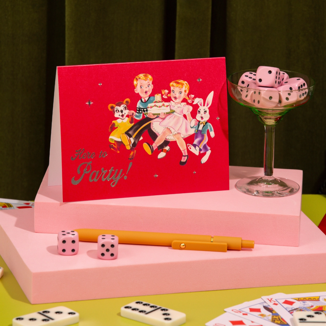 Here To Party! Foil Birthday Card