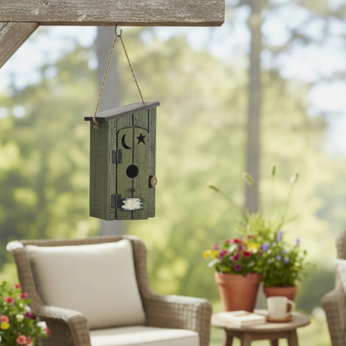 Green Outhouse Birdhouse