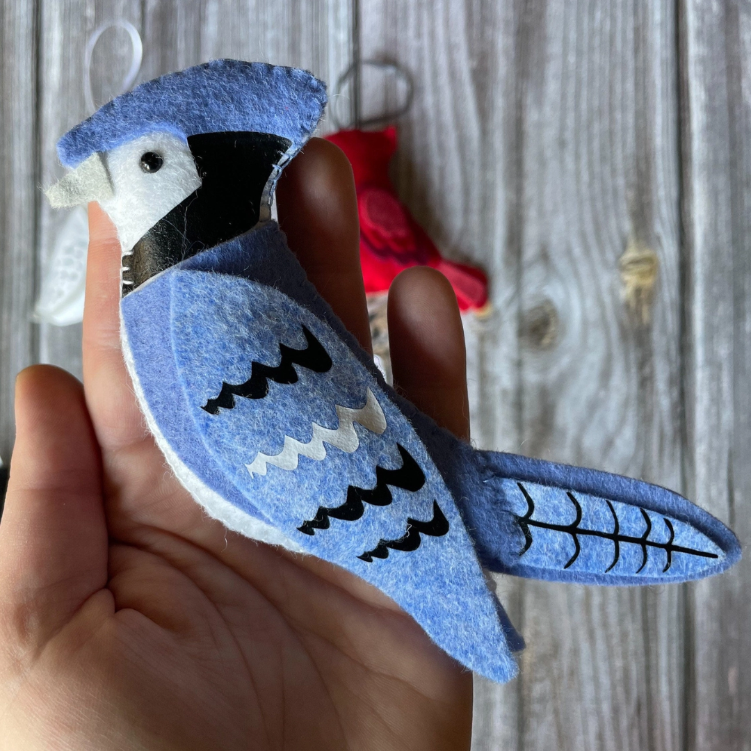 Felt Blue Jay Ornament