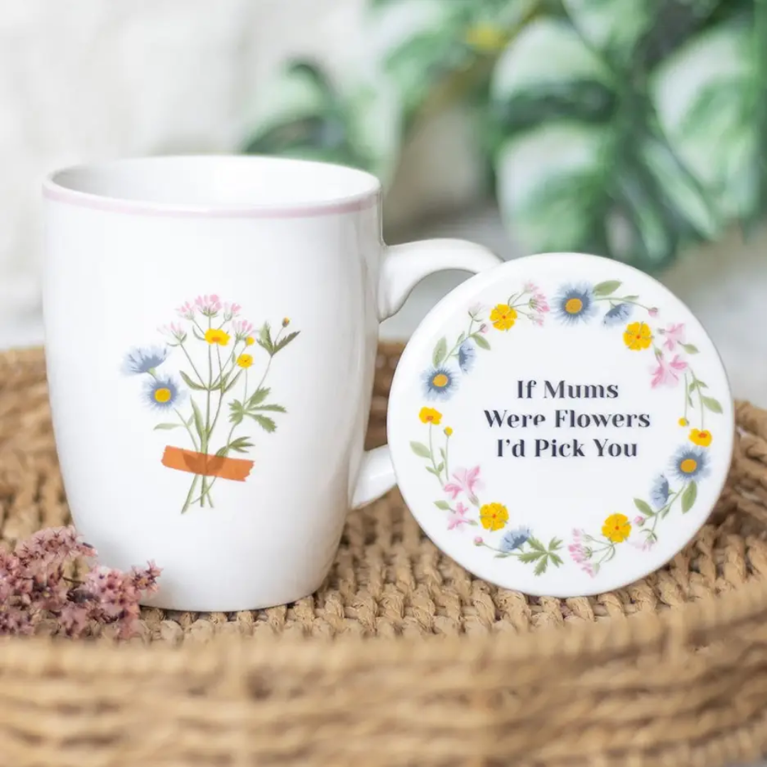 If Mums Were Flowers Floral Ceramic Mug & Coaster Set