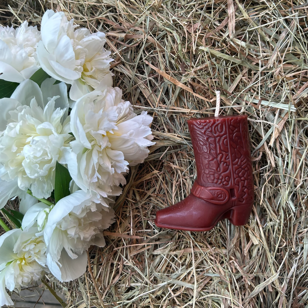 Cowboy Boot Beeswax Candle