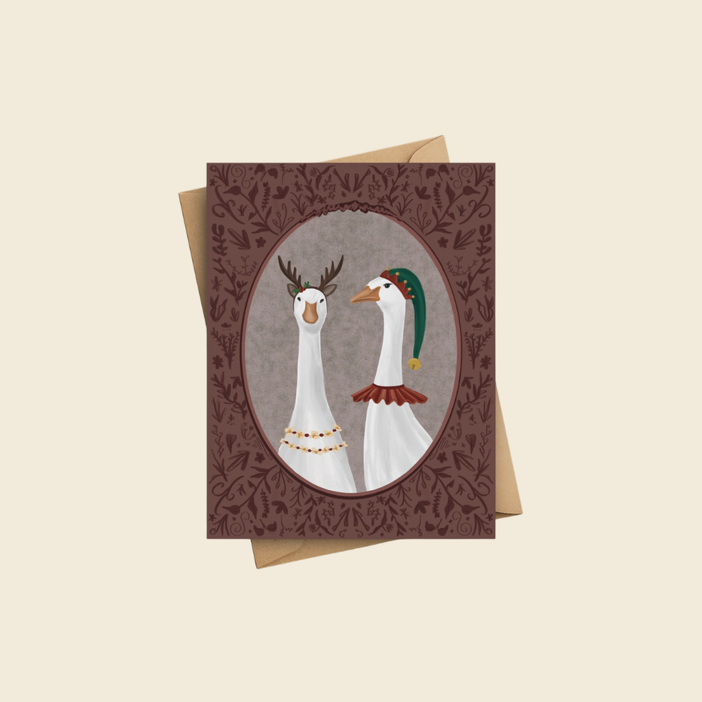 Victorian Goose Holiday Card