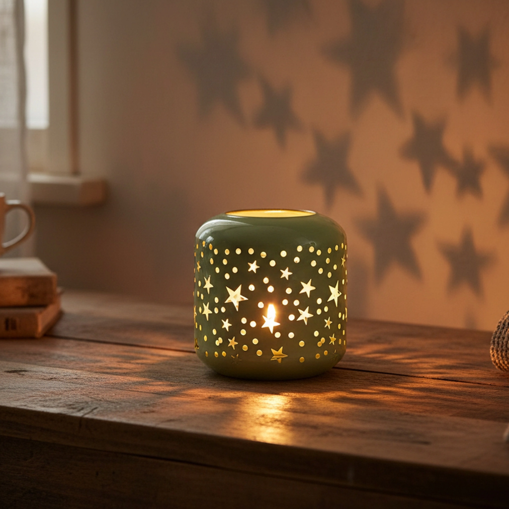 Metal Cutout Candle Holder (Stars)