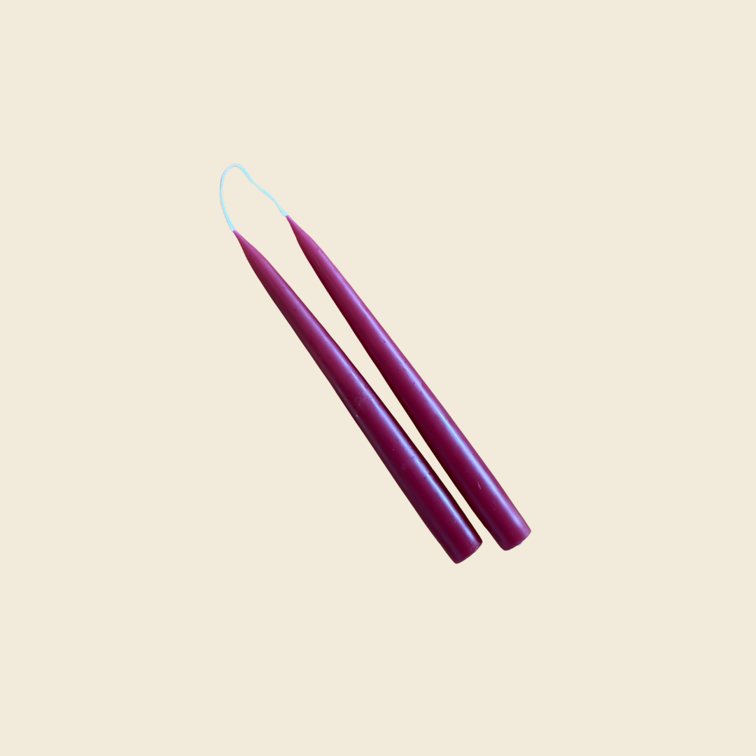 10" Burgundy Danish Taper Candle