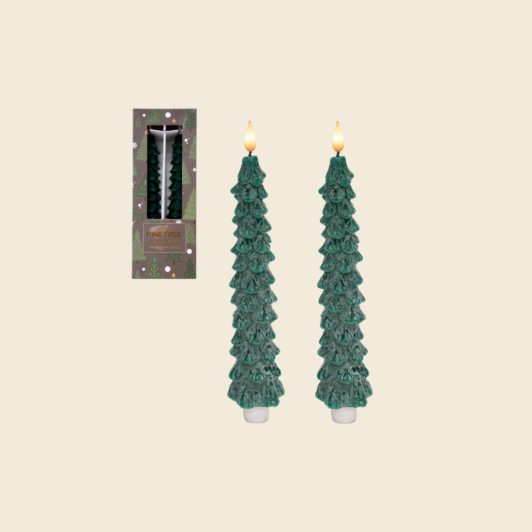 LED Wax Tapered Boxed Candle w/ Timer
