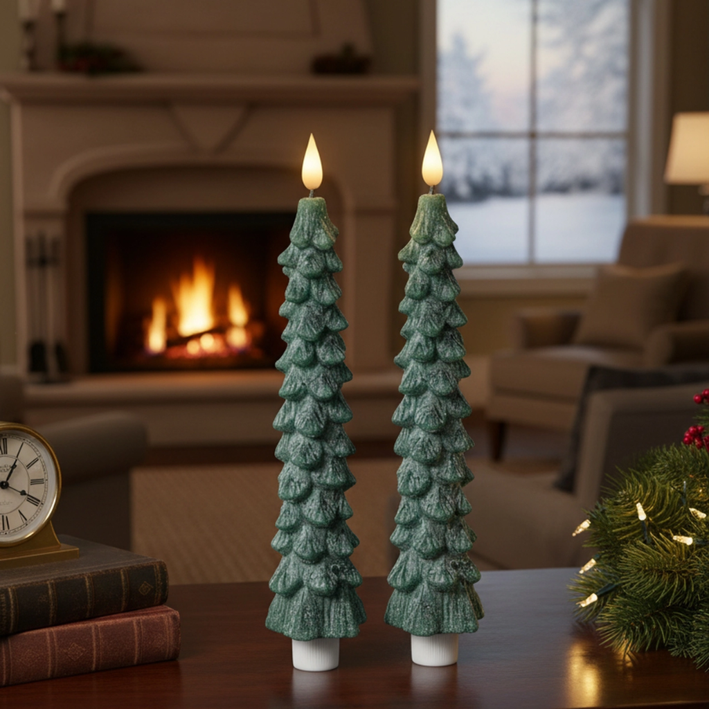 LED Wax Tapered Boxed Candle w/ Timer