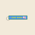 Book Worm Embroidered Keychain