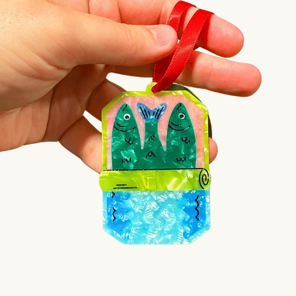 Sardine Tin Acetate Ornament