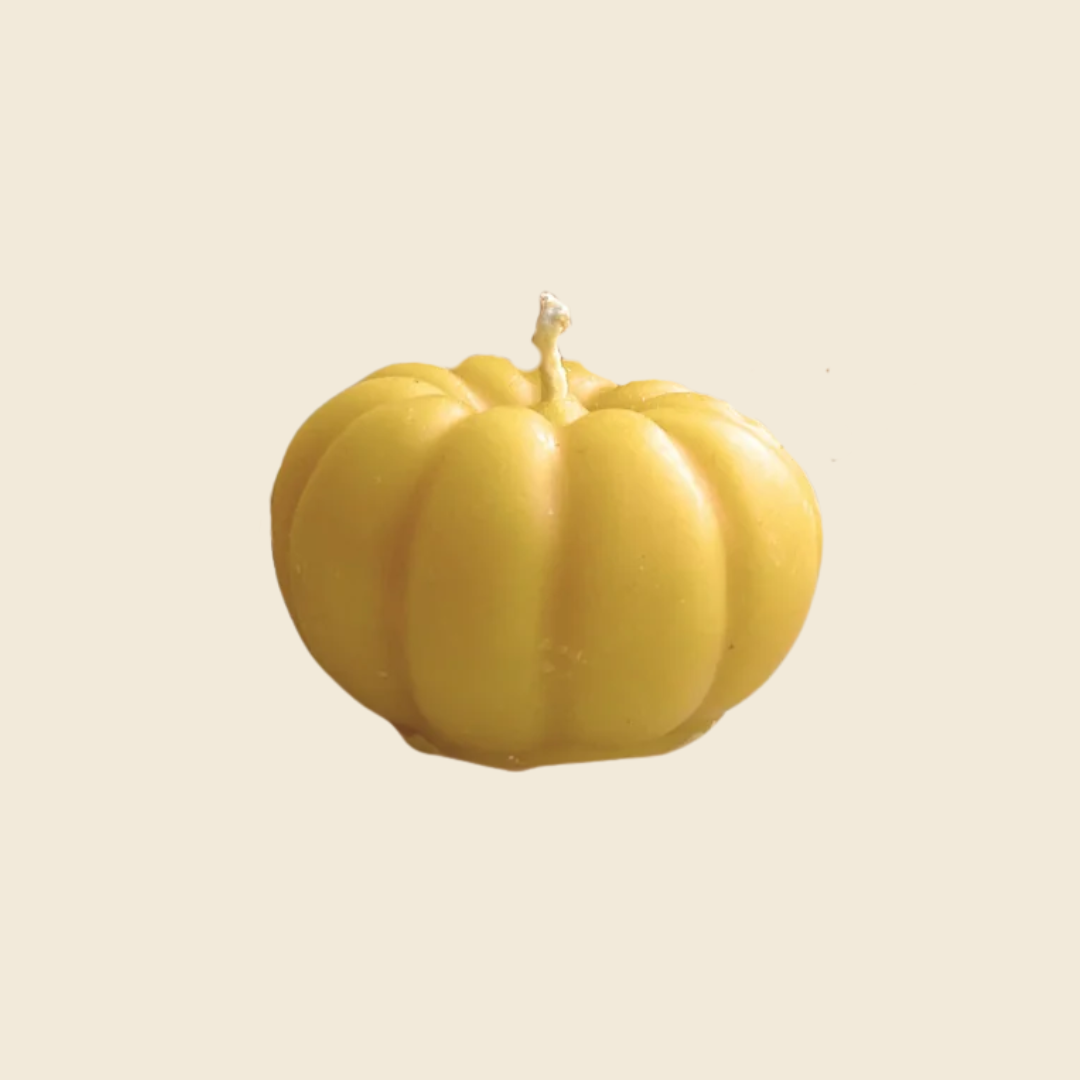 Yellow Pumpkin Beeswax Candle