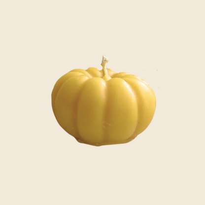 Yellow Pumpkin Beeswax Candle